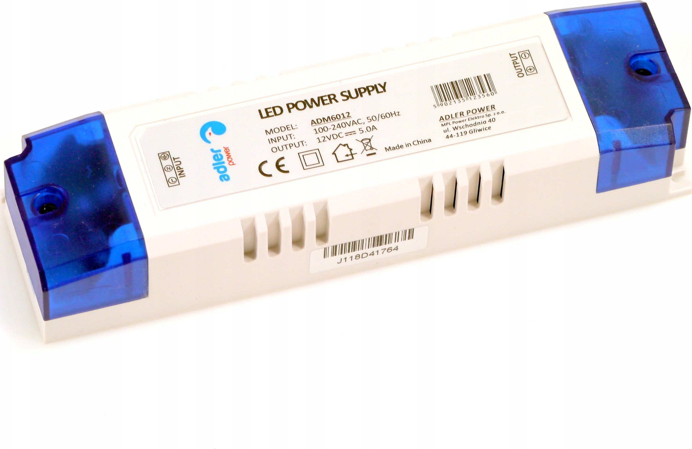 Mojeledy Zasilacz led 5A 60W 12V DC ADMX6012 meblowy
