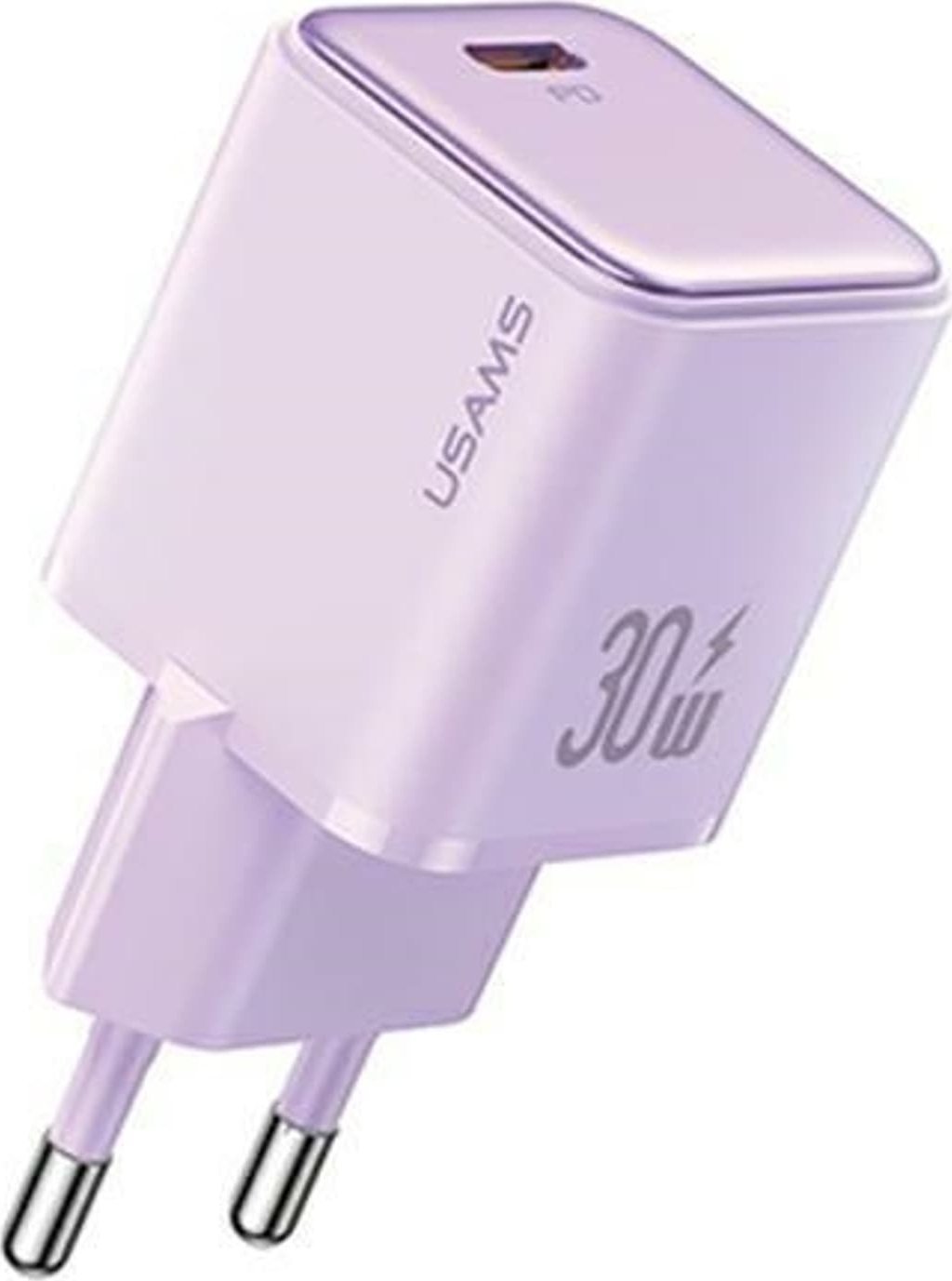 Ładowarka Usams USAMS Ład. siec. 1xUSB-C PD30W 3A (only head) PD3.0 Fast Charging purpurowy/purple X-ron Series CC186TC03 (US-CC186)