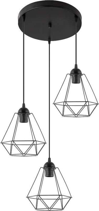 Lampa wisząca VEN Druciana LAMPA wisząca VEN W-P 1210/3 industrialna OPRAWA zwis kaskada klatki metalowe czarne