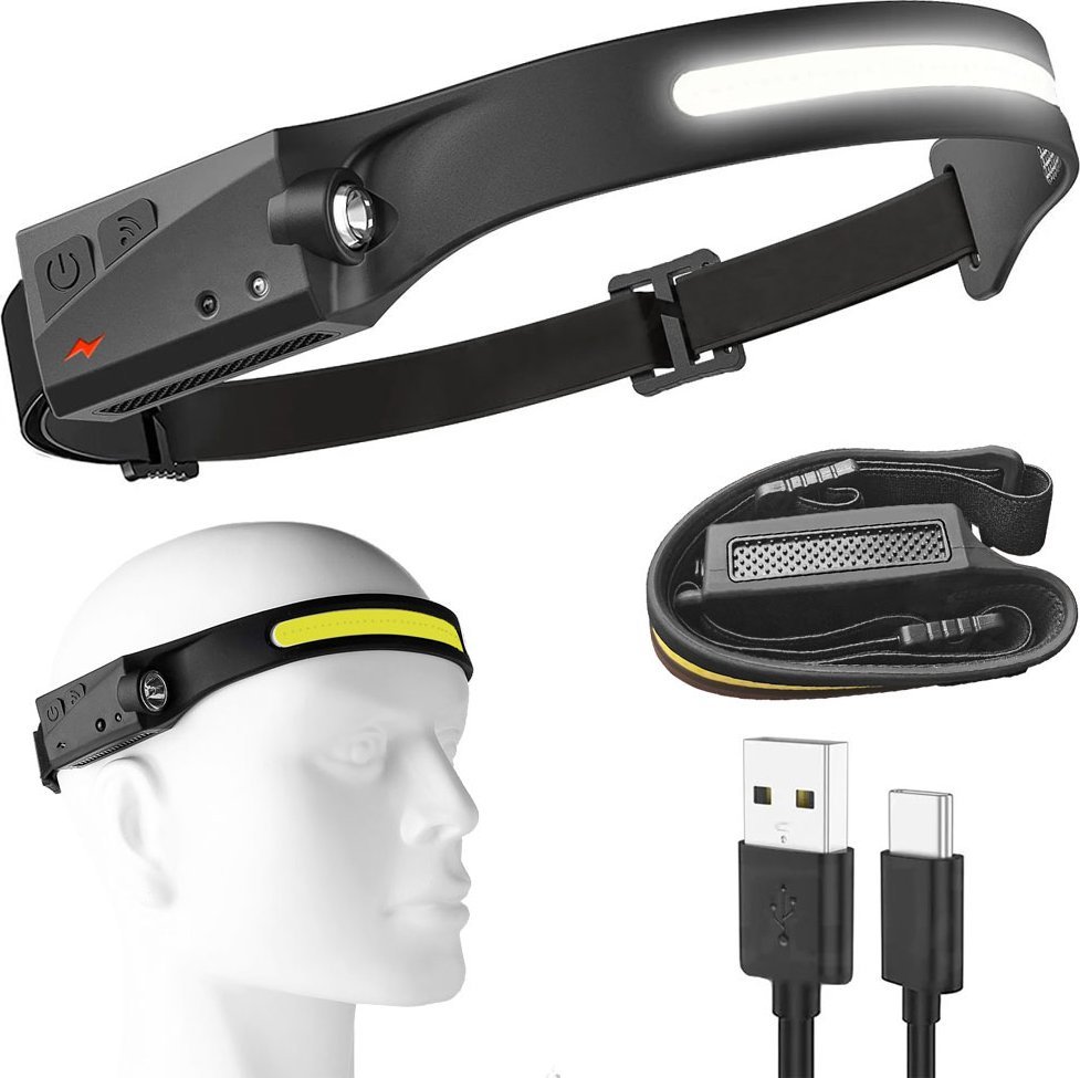 Latarka Bailong Latarka czołowa led reflektor na głowę cob mocna Latarka czołowa led reflektor na głowę cob mocna