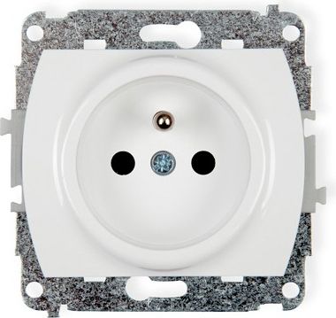 Karlik Trend gniazdko podtynkowe pojedyńcze z uziemieniem białe (GP-1Z)