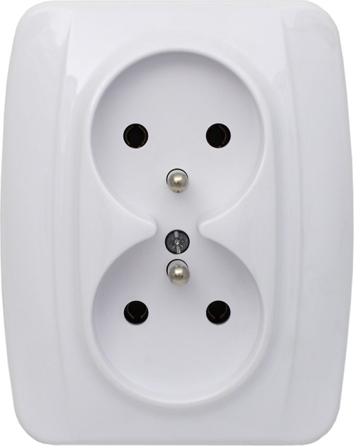 KOS Gniazdo podwójne KOS 1 z/u białe (110436)