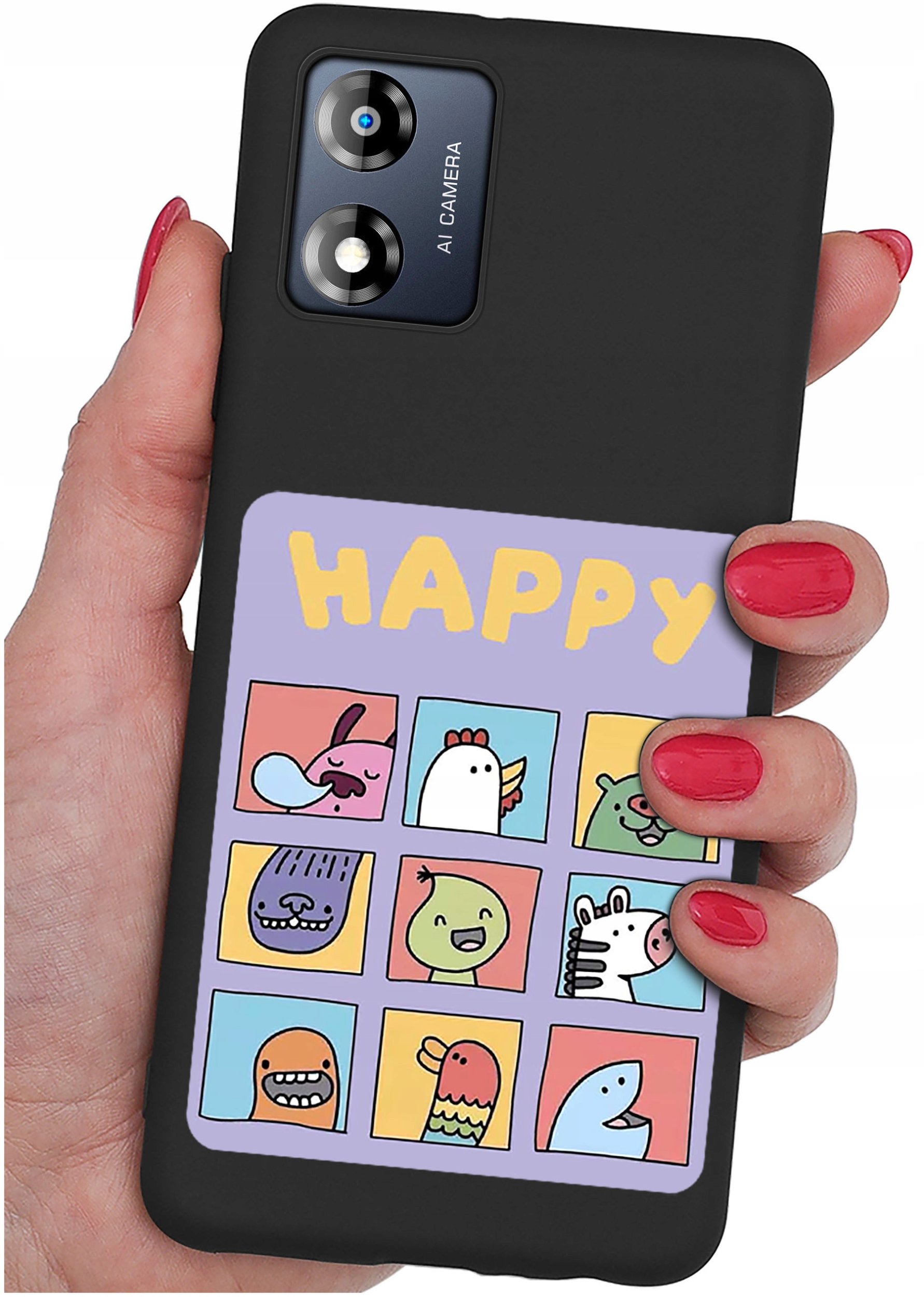 Etui do Motorola Moto E13 WZORY |SILIKONOWE MATT CASE + SZKŁO 9H