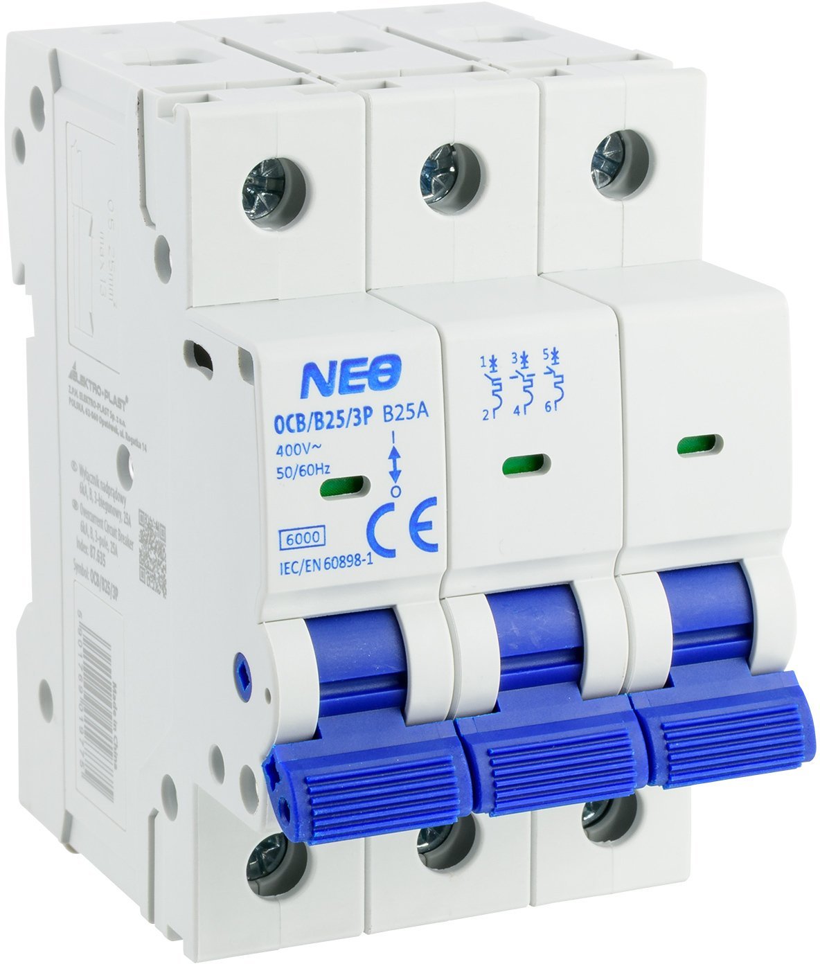 Elektro-Plast Wyłącznik nadprądowy 3P B 25A 6kA OCB/B25/3P 87.635