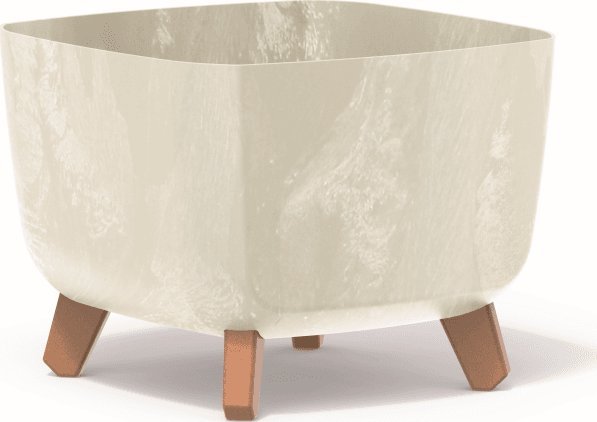 Prosperplast Doniczka kwadratowa GRACIA SQUARE BETON EFFECT DGQL300E-CY700, Kolor Kremowy, Prosperplast, Wymiary 29x29x22 cm