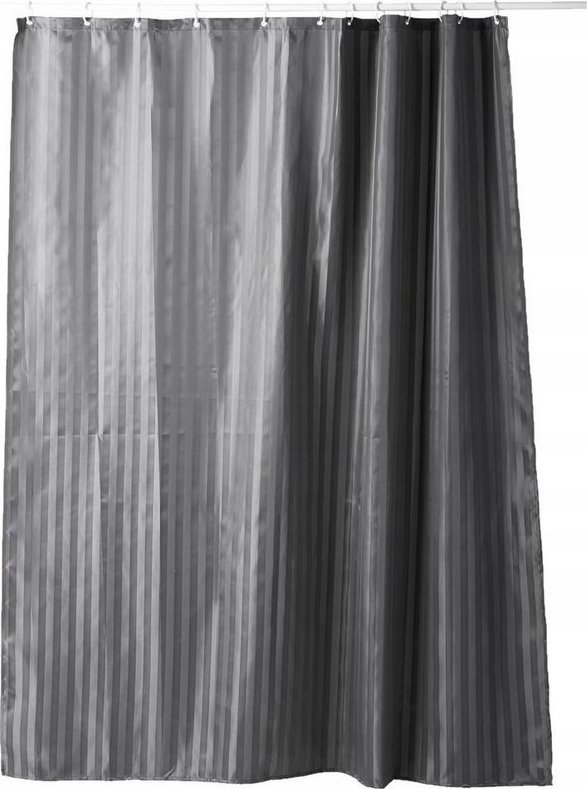 Kleine Wolke Zasłona prysznicowa, tekstylna, kolor czarny, 180x200 cm, WENKO