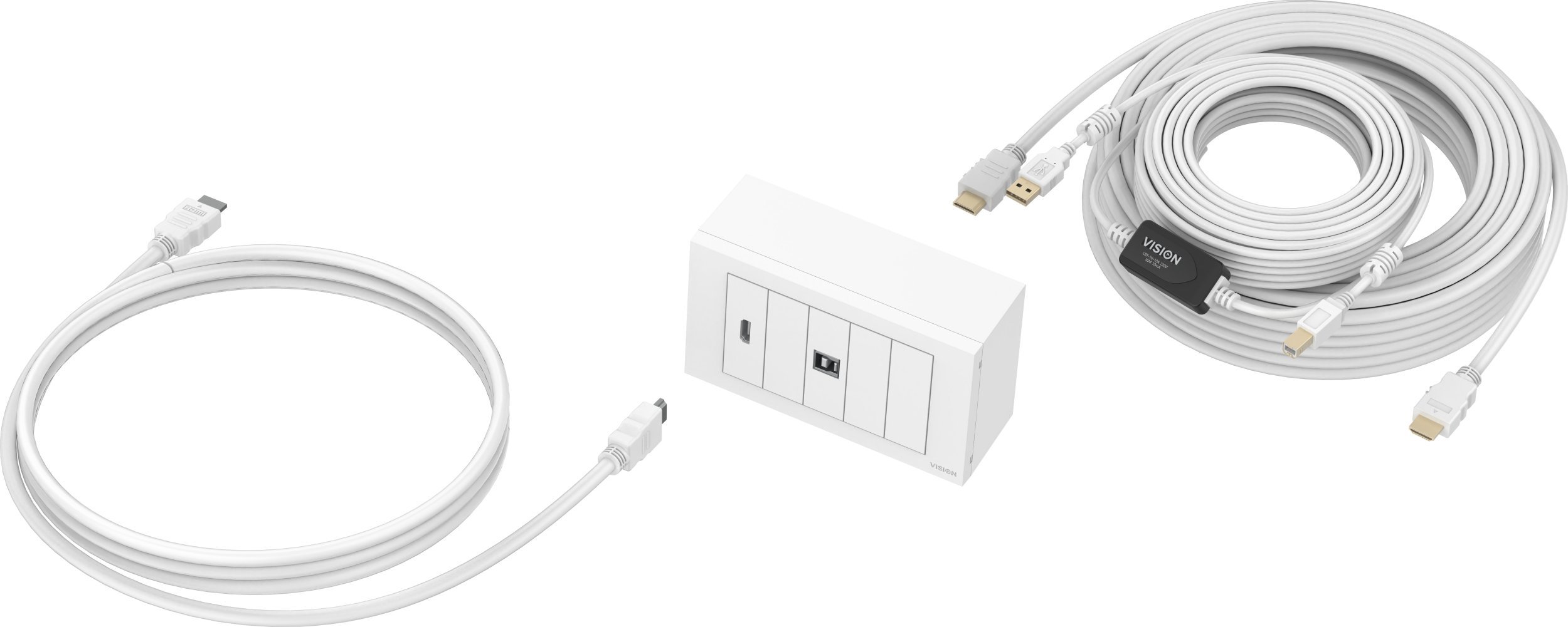 Vision Techconnect Modulares AV-Panel mit Kabeln - LEBENSLANGE GARANTIE - 10 Meter Kabel - 4K bei 60 Hz - Einfaches Paket zur Installation von Touchpa