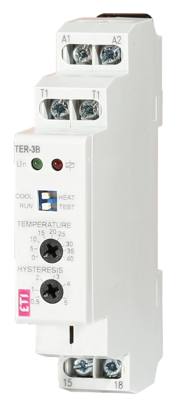 Eti-Polam Termostat analogowy 0-40 stopni 1P 16A 24-230V AC/DC