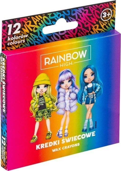 Kredki świecowe okągłe Rainbow High 12kol ASTRA