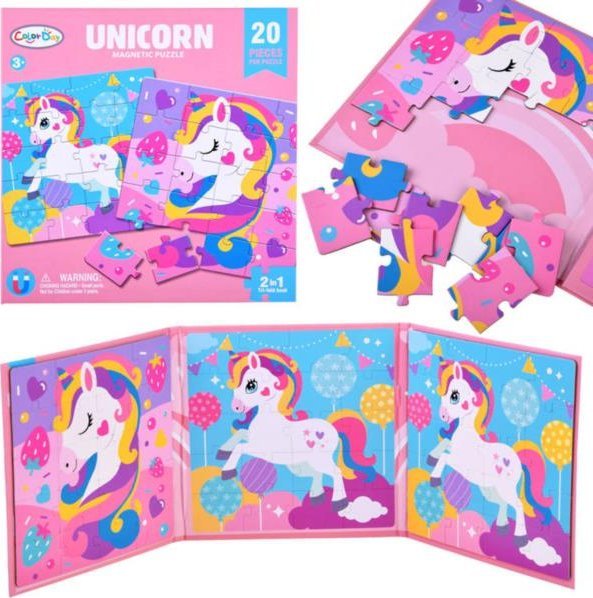 Jokomisiada Książeczka Puzzle magnetyczne Jednorożec 40 ZA4269