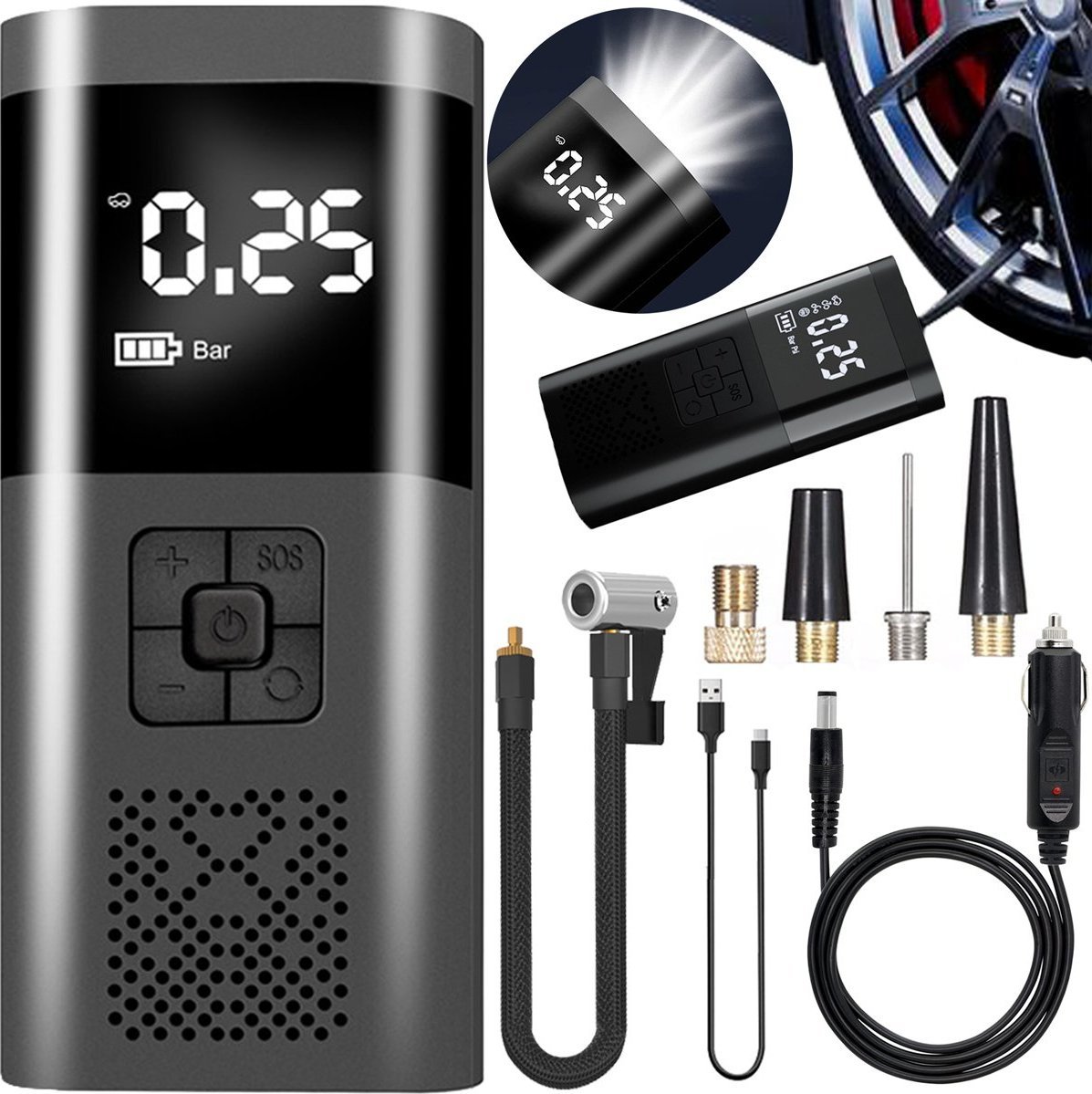 Heckermann Bezprzewodowa pompka elektryczna (kompresor) 4000 mAh Heckermann VC-027