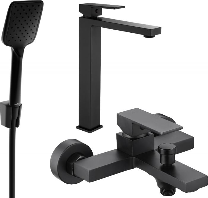 Mexen Mexen Uno R62 zestaw wannowy, czarny - 71413R62-70