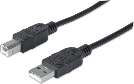 Kabel USB Manhattan USB-A - USB-B 5 m Czarny (337779)