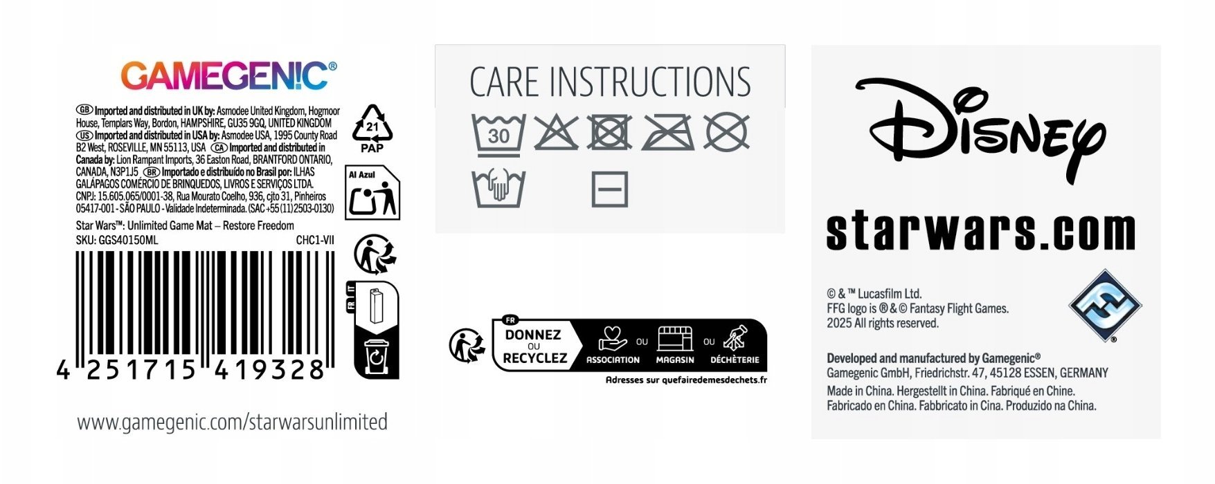 Gamegenic Star Wars Unlimited Card Game - Game Mat - Restore Freedom