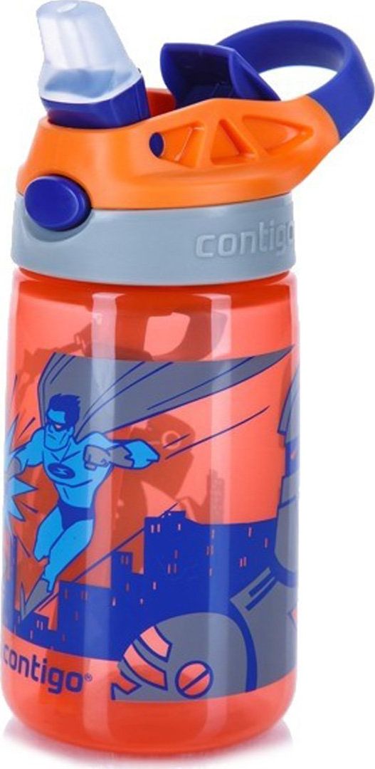 Contigo Kubek ze słomką Gizmo Flip Nectarine With Superhero 420ml pomarańczowy