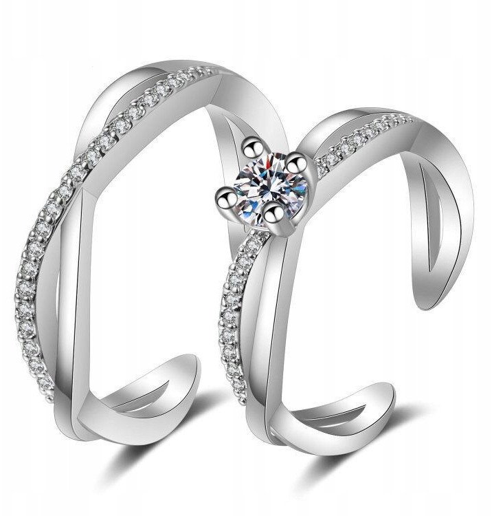 Srebrne OBRĄCZKI ŚLUBNE STAL PARA Regulowane r.UNI