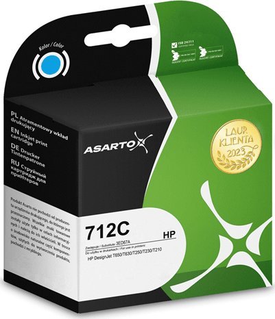 Tusz Asarto Tusz Asarto do HP 712C | 3ED67A | 29 ml | cyan