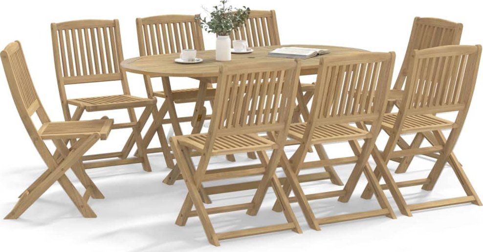 vidaXL Składane krzesła ogrodowe, 8 szt., 48,5x57x90 cm, akacja