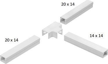STASIŃSKI Osprzęt do listew elektroinstalacyjnych, trójnik redukcyjny BIAŁY LOR 20x14x20 (1szt.)