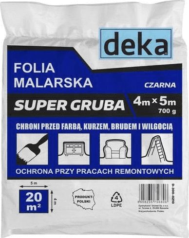 Folia malarska EPM folia malarska super gruba, czarna 4x5m 700G (D-300-0210)