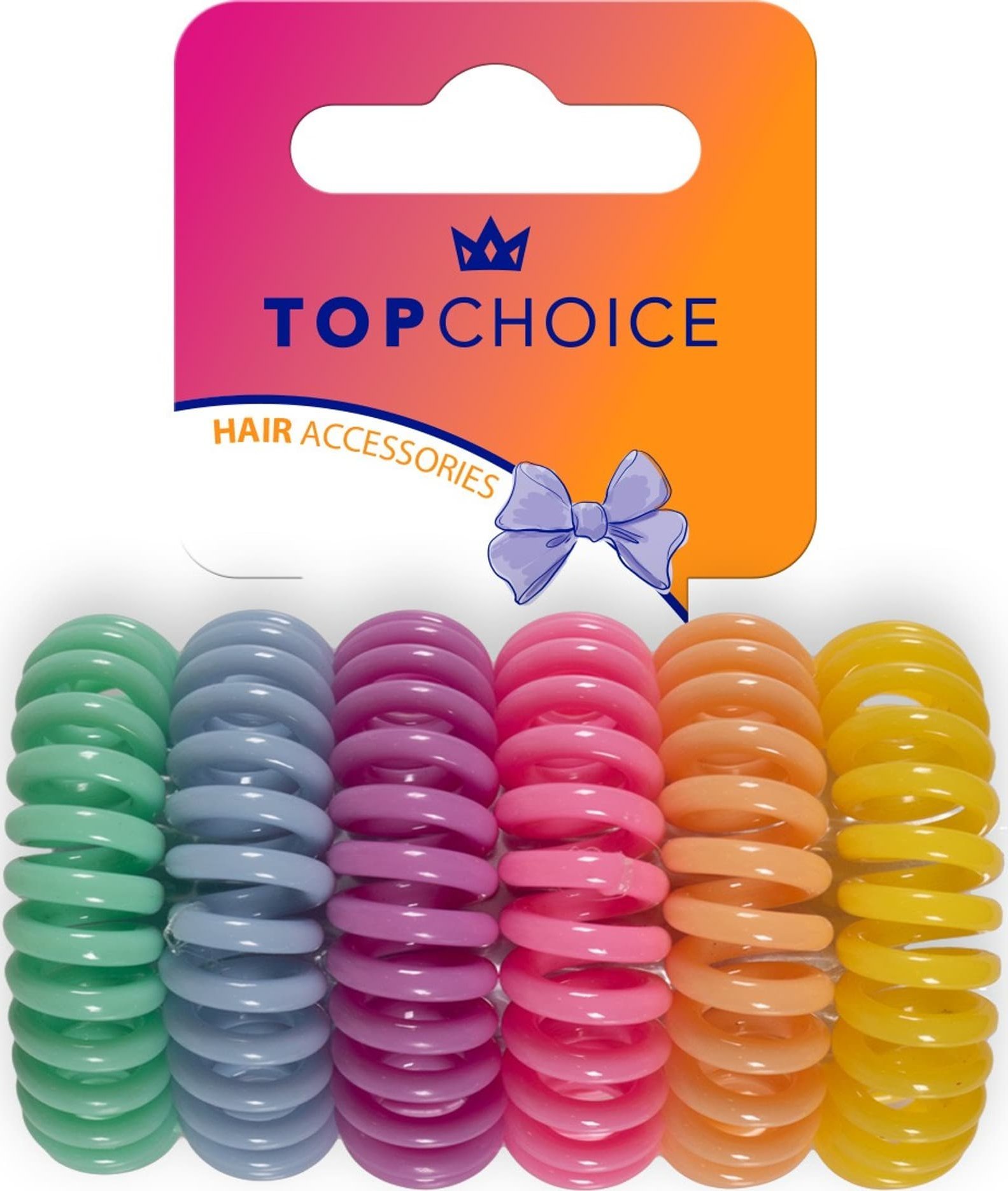 Top Choice TOP CHOICE Gumki do włosów - mix kolorów (20117) 1 op. - 6 szt.
