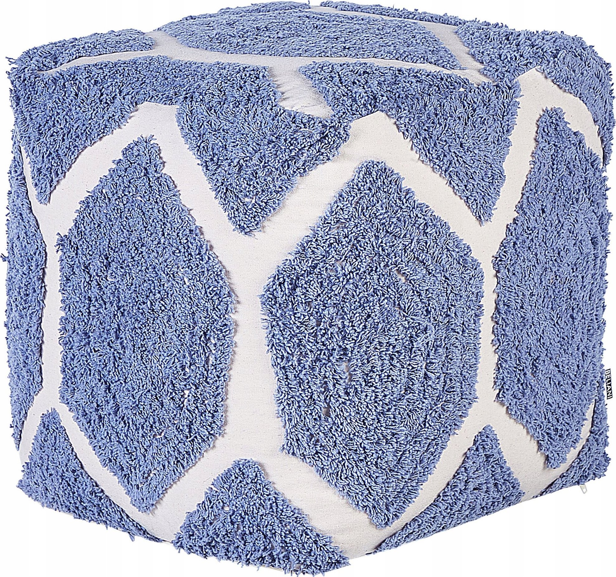 Beliani Puf 40 x 40 cm beżowo-niebieski ROJHAN