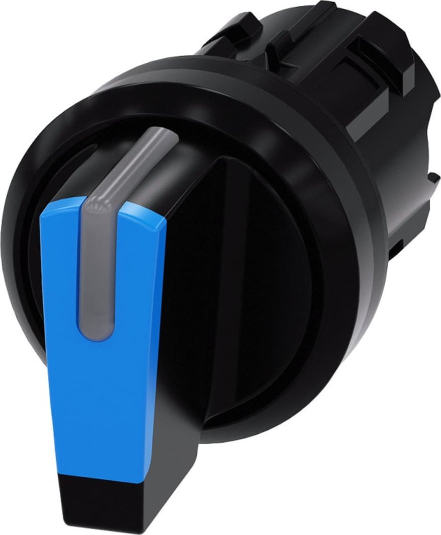 Siemens Przełącznik z możliwością podśw 22mm okrągły tworzywo czarny/niebieski kr pióro 3 poz i-o-ii 3SU1002-2BL50-0AA0