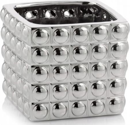 Polnix Doniczka ceramiczna kwadratowa 14 cm srebrna