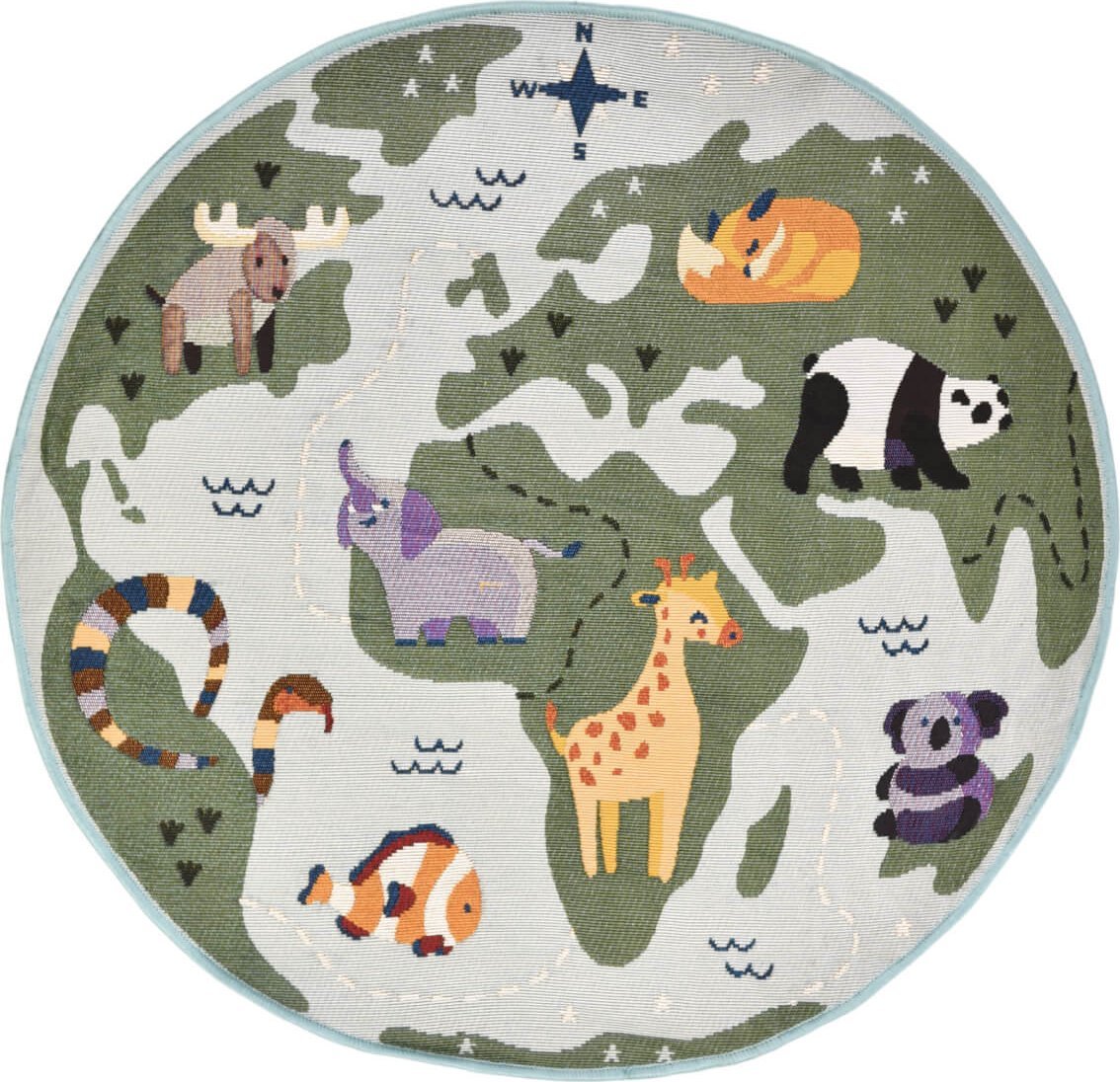 Dywan Pise dzięcięcy Świat 100 cm