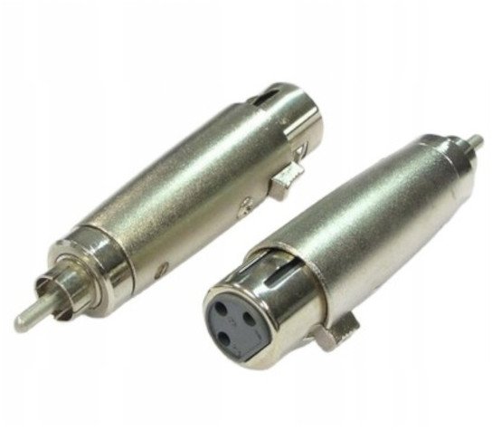 Adapter XLR gniazdo żeńskie - wtyk cinch metal