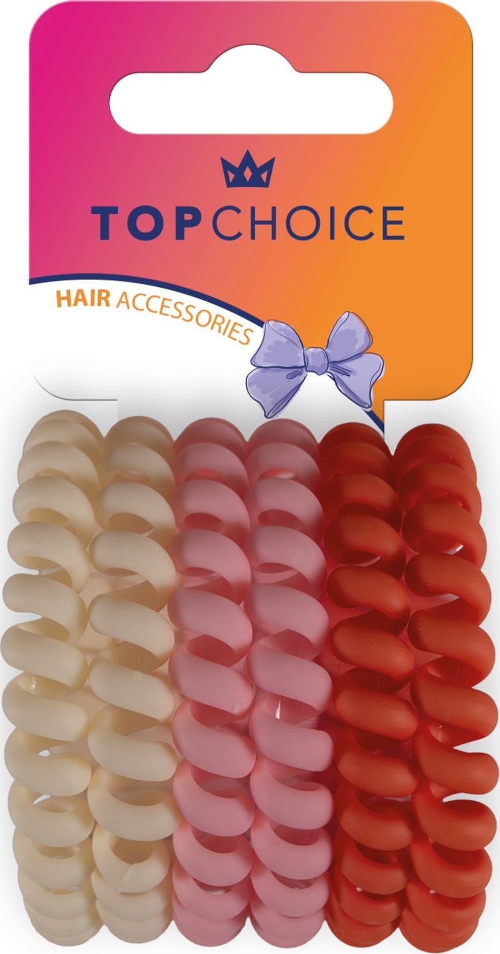Top Choice TOP CHOICE Gumki do włosów - mix kolorów (20056) 1 op. - 6 szt.