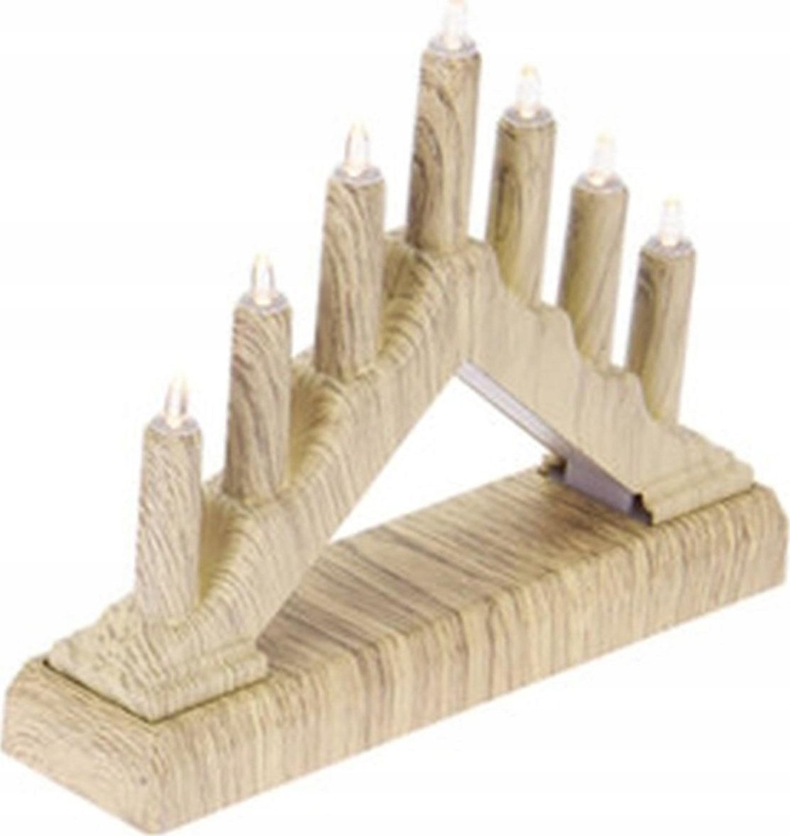 Christmas decoration Świecznik adwentowy 15,5x3,2x13,5cm 7 led zasilany na baterie sosna