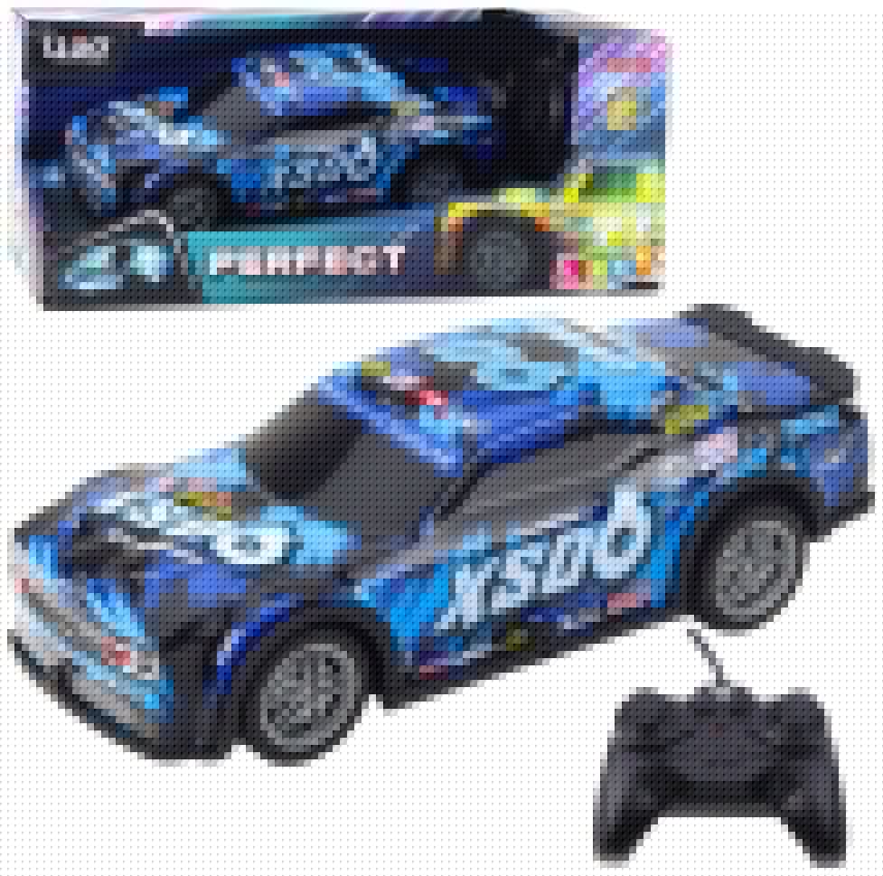 Samochód Wyścigowy Zdalnie Sterowany RC Świecąca Obudowa Czarno-Niebieski