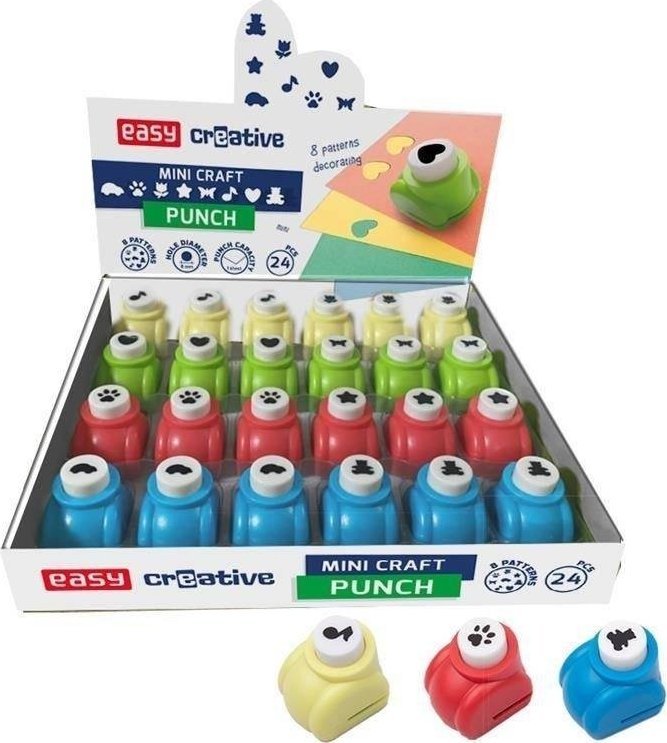 Easy Mini dziurkacz |8 wzorów | 24 sztuki | 941809