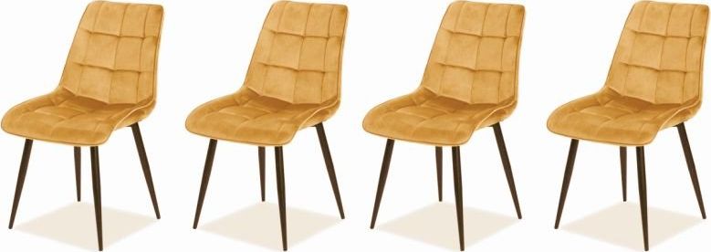 Signal Zestaw krzeseł CHIC VELVET 4 szt curry
