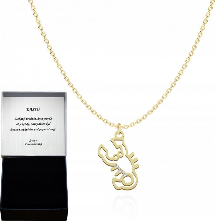Radziszewska Jewellery Naszyjnik Złoty ze Skorpionem 925 Skorpion Łańcuszek DEDYKACJA GRATIS