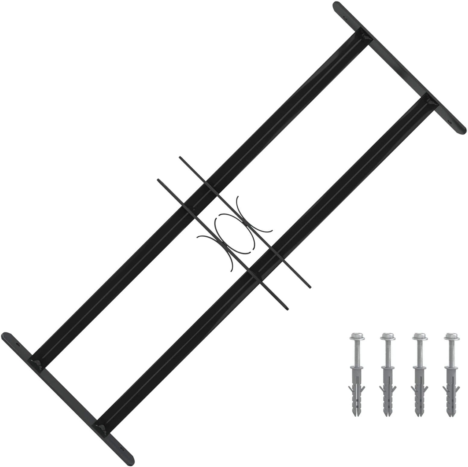 vidaXL Czarna kratka okienna 76 x 30 cm Stal malowana proszkowo