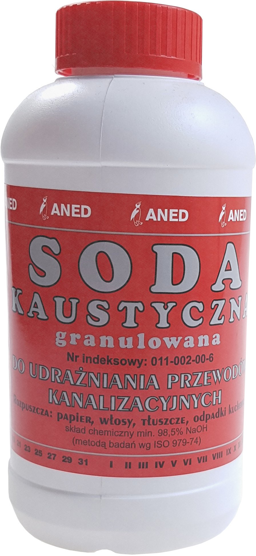 UDRAŻNIACZ KANALIZACJI SODA KAUSTYCZNA 0,5KG