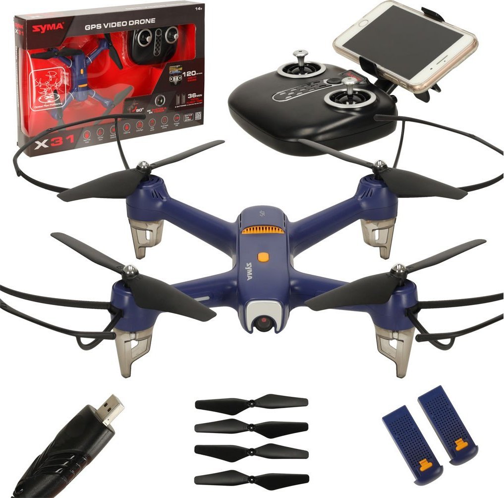 Dron SYMA X31 GPS 4K Kamera 2K Video 5G 350m Zasięg 2 Akumulatory Zwis LED