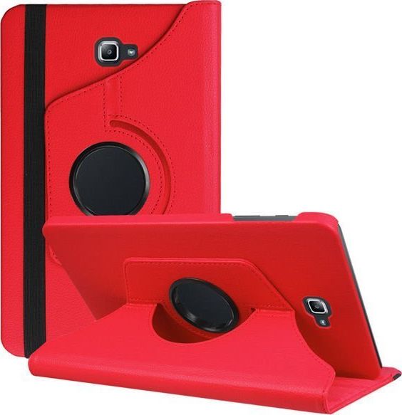Etui na tablet 4kom.pl ETUI SKÓRZANE OBROTOWE 360 SAMSUNG GALAXY TAB A 10.1 T580 T585 CZERWONE + SZKŁO uniwersalny