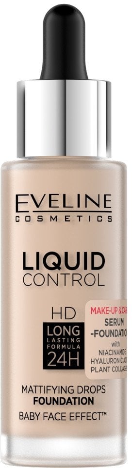 Eveline Cosmetics Liquid Control HD matujący podkład do twarzy z niacynamidem 010 Light Beige 32ml