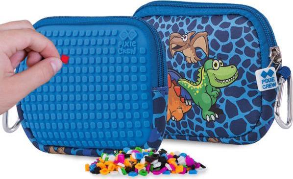 Piórnik Cass film Saszetka na Suwak Dinozaury z niebieskim panelem