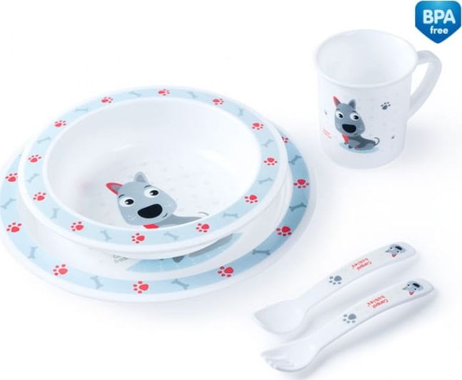 Canpol Plastikowy zestaw stołowy Cute Animals, Piesek 4/401 Canpol babies