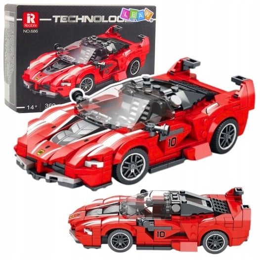 Klocki Konstrukcyjne Samochód Wyścigowy FXX-K Czerwony 360 el.