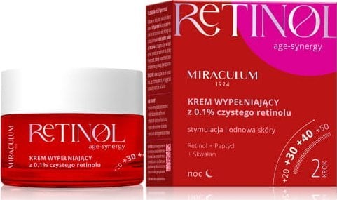 Miraculum Retinol Age-Synergy Krem wypełniający do twarzy na noc z 0.1% czystego retinolu 50ml