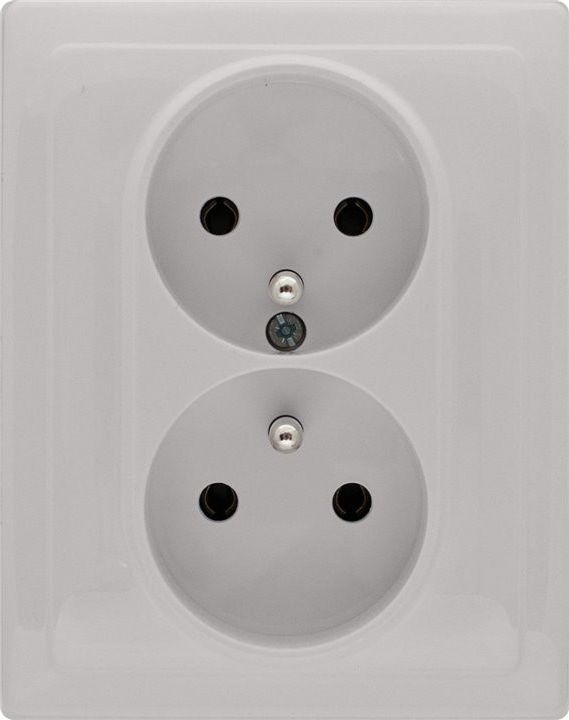 KOS Gniazdo podwójne KOS66 uziemienie 16A 250V aluminium (664036)