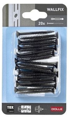 SCREWS WALLFIX 20PCS BLACK