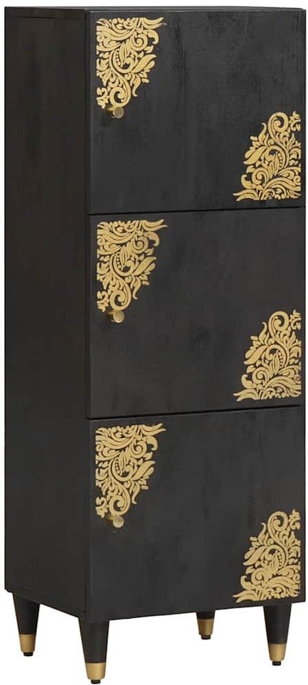 vidaXL Highboard z półką czarny 40 x 33 x 110 cm Drewno mango