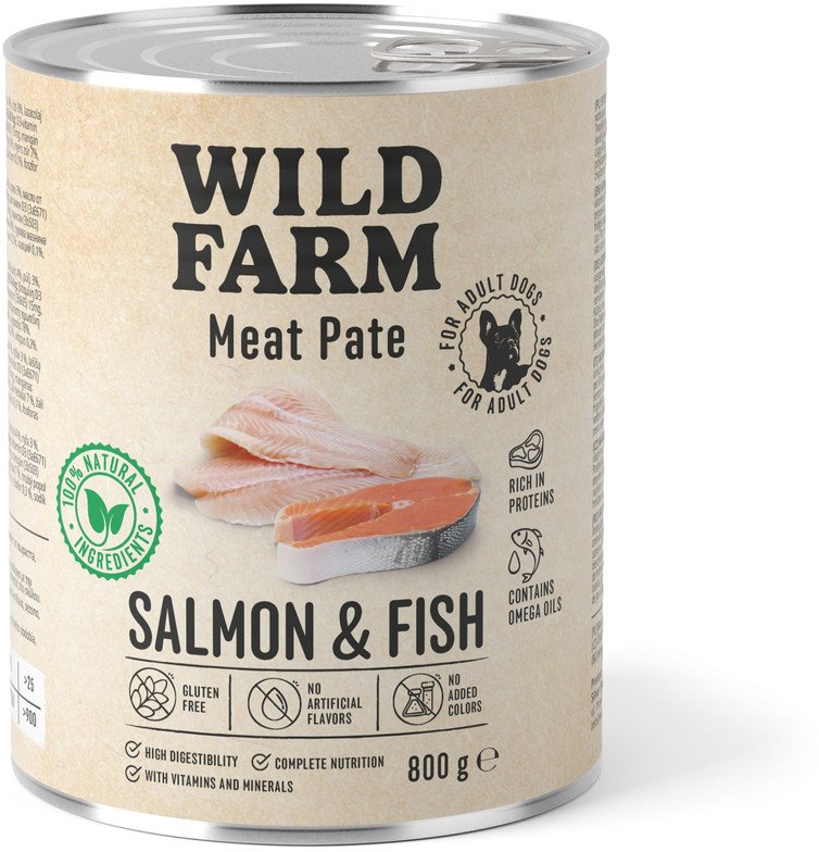 WILD FARM Pate Salmon&Fish 800g bezglutenowa karma dla psa
