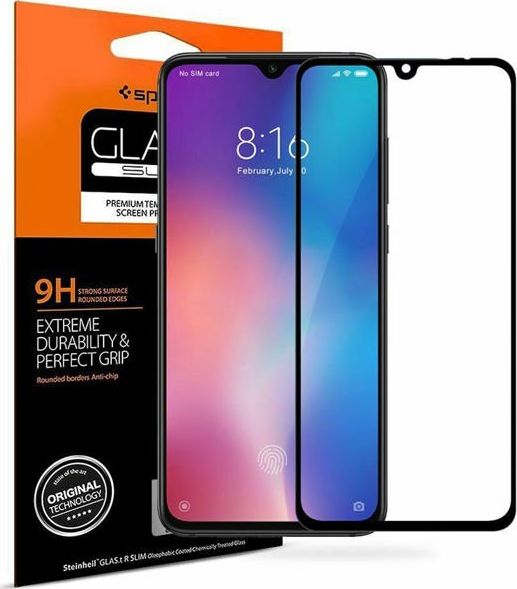 Spigen Szkło Spigen Glas.tR Slim FC do etui do Xiaomi Mi 9 black uniwersalny